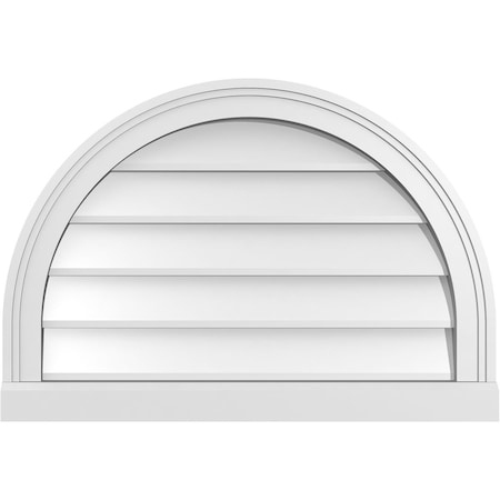 Ekena Millwork Round Top Surface Mount PVC Gable Vent w/ 2"W x 2"P Brickmould Sill Frame, 26"W x 18"H GVPRT26X1803SN